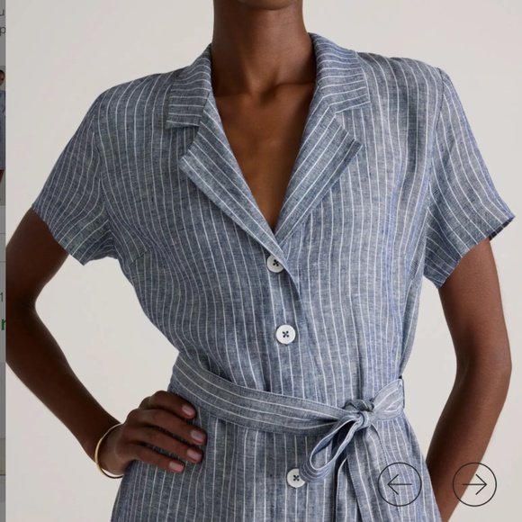 Quince 100% European Linen Button Front Dress - Picture 2 of 3